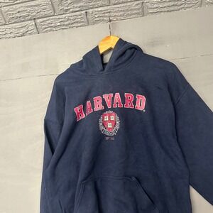 Harvard University Navy Blue Pullover‎ Hoodie Sweatshirt Collegiate Crest Logo